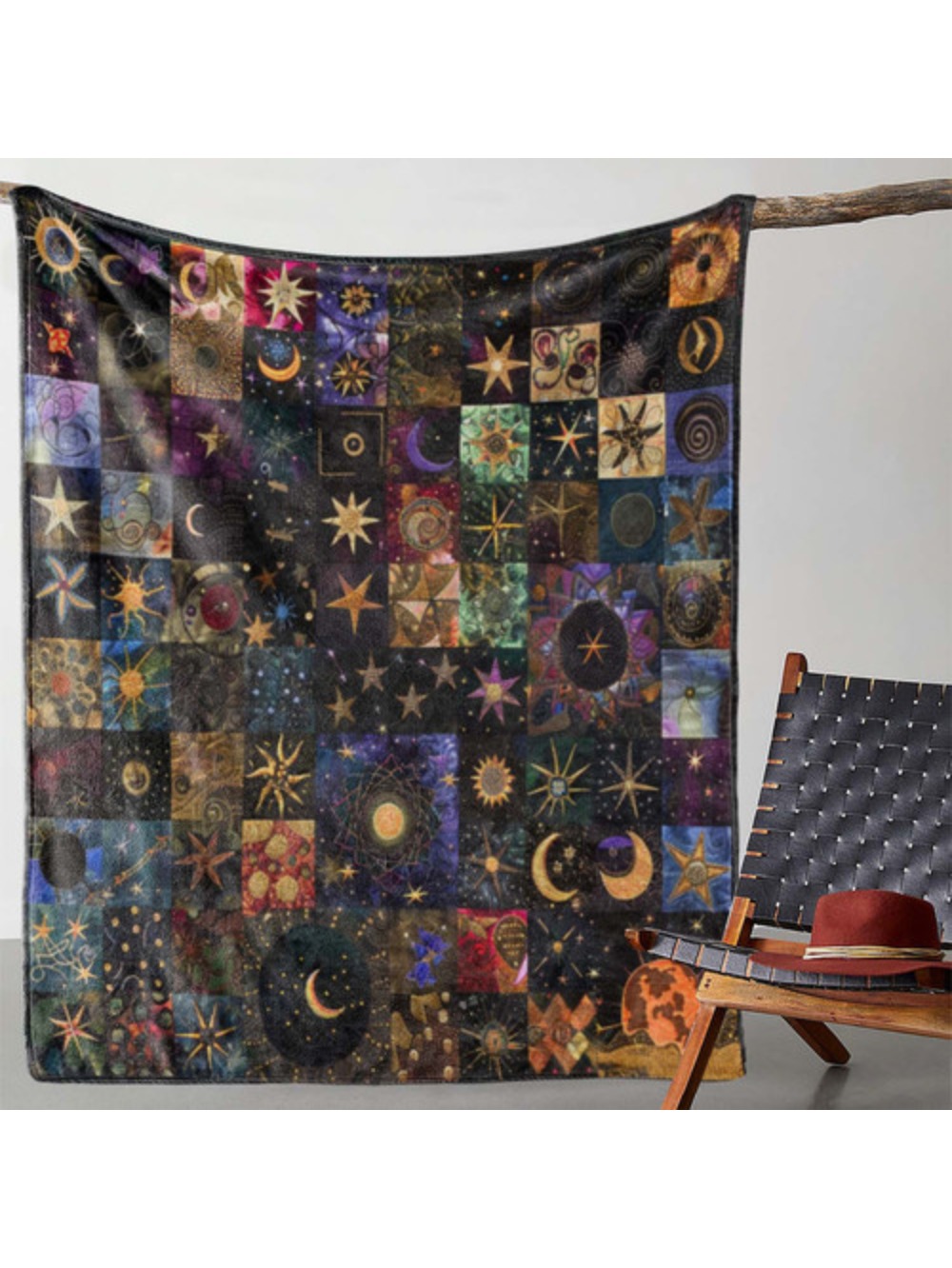 1pc Of Flannel Blanket Suitable For All Seasons Checkered Star And Moon Print Pattern Thick Material Suitable For Sofas Beds Offices Travel Outdoor Camping Single Double Nap Blan